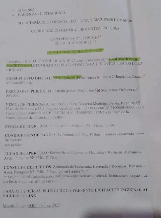 municipalidad macetas